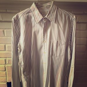 J Crew Pinstripe Long Sleeve Oxford